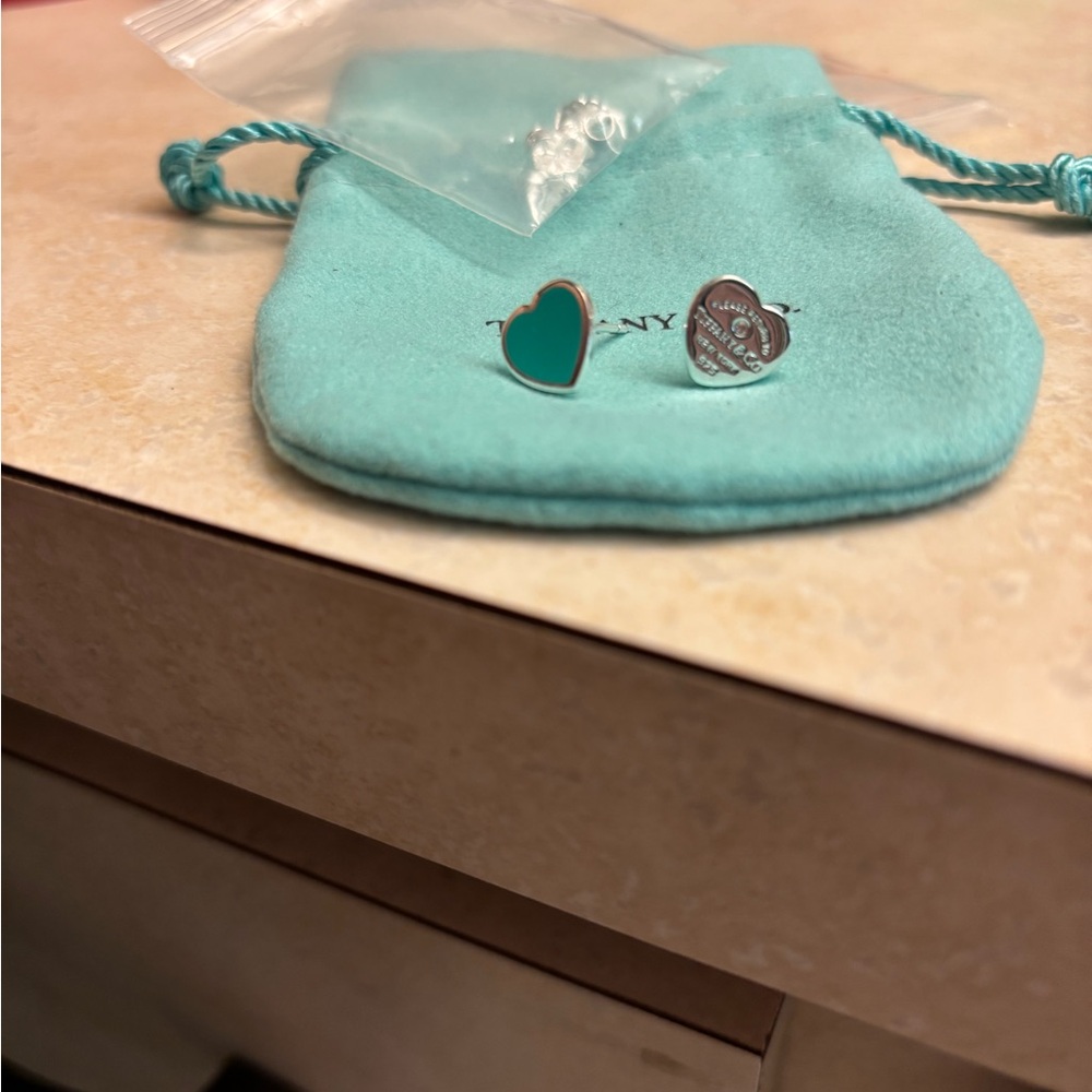 Tiffany & Co. Teal Heart Earrings